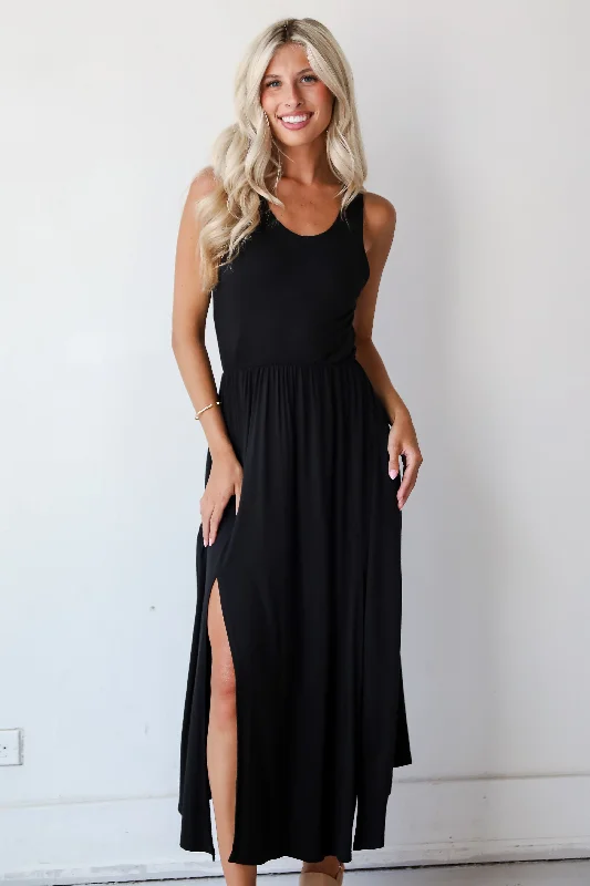Great Deals Majorly Sophisticated Black Maxi Dress