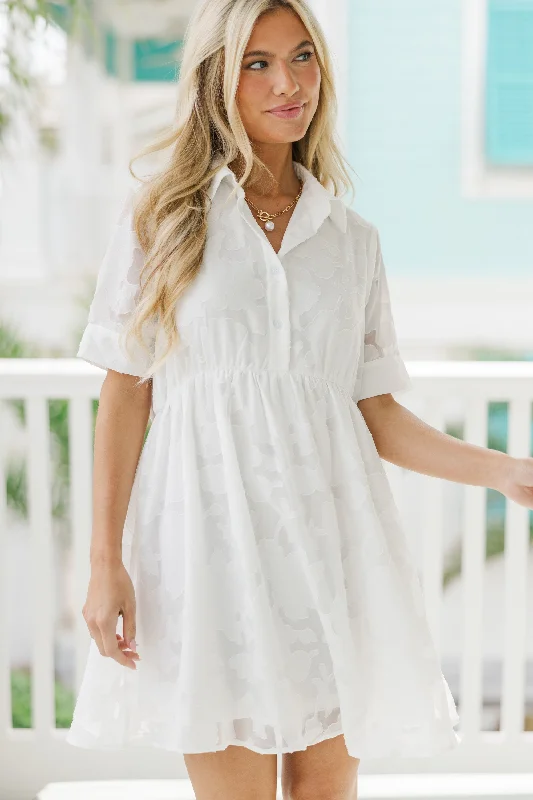 Seasonal Sale Nice Touch White Lace Babydoll Dress