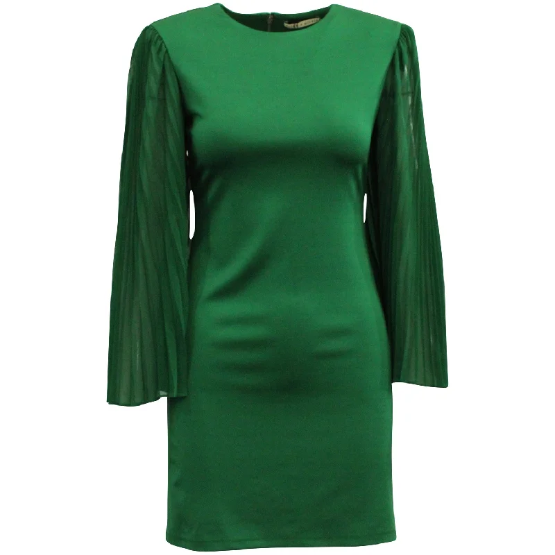 Buy More, Save More Alice + Olivia Butterfly Sleeve Dress in Green Viscose