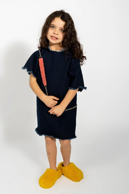 Don't Wait NAVY DENIM OVERSIZED T-SHIRT DRESS