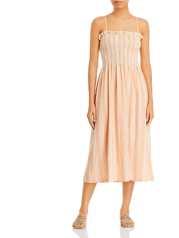 Anniversary Sale Womens Organic Cotton Striped Maxi Dress