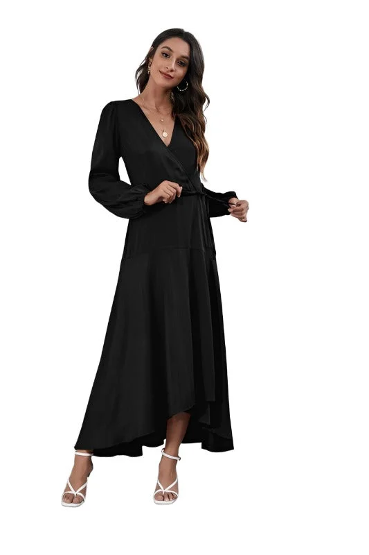 Exclusive Access Women's V Neck Long Sleeve Maxi Dress