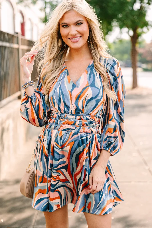 Price Smash All The Reasons Blue Abstract Dress