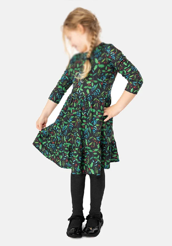 Markdowns Children's Holly Print Dress (Evergreen)