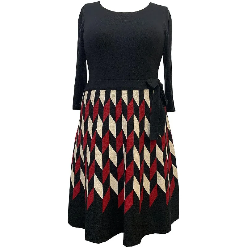 Best Seller Plus   Womens Printed Midi Sweaterdress