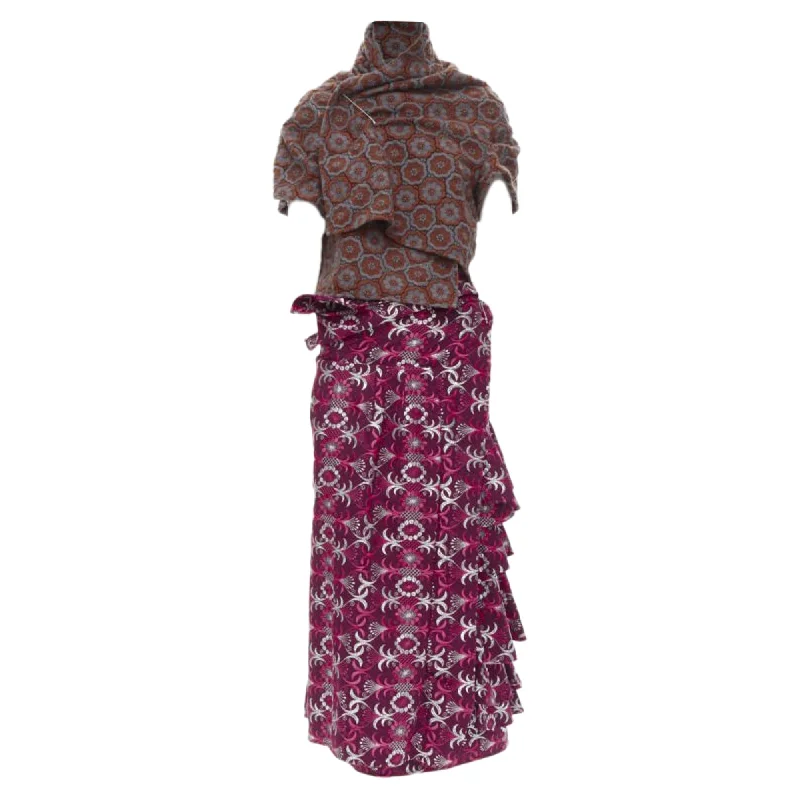 Online Only Comme Des Garcons Floral Macrame Wrap Top Ruffle Skirt
