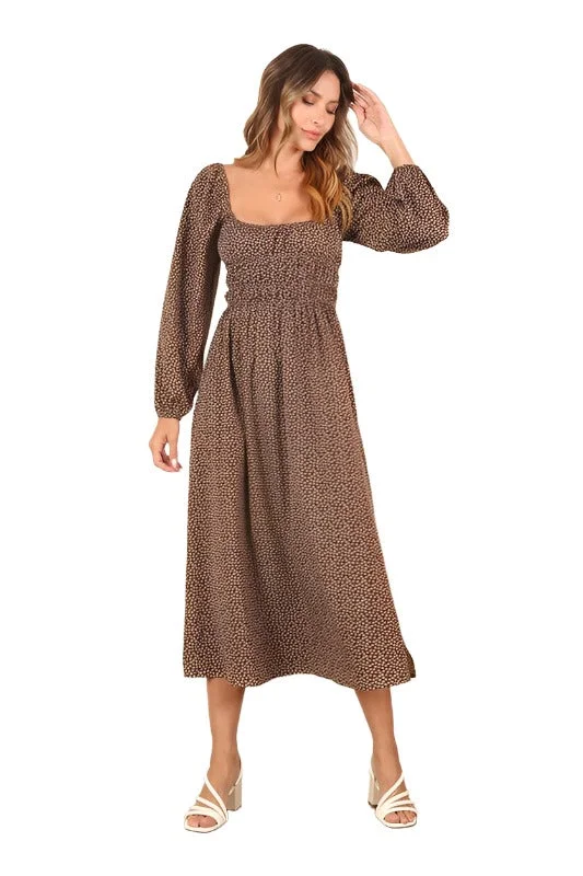 Discount Mania Square neck vintage puff dress