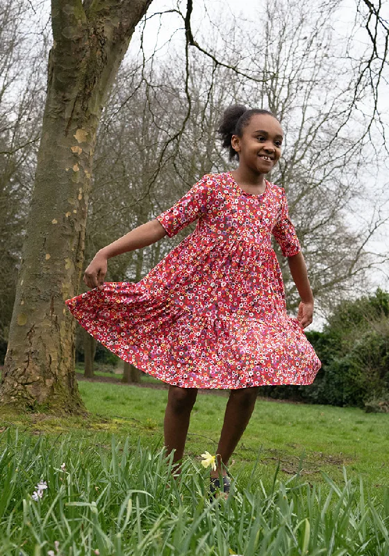 Can't Miss Children's Red Ditsy Print Dress (Bianca)