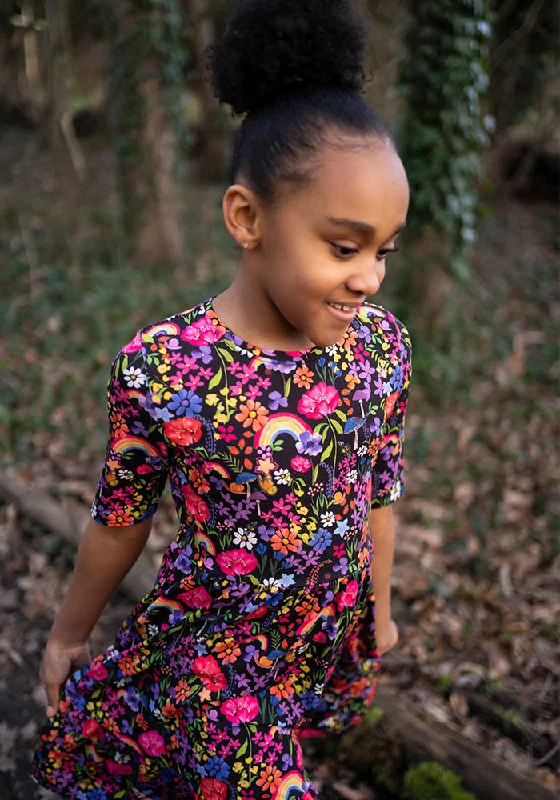 Super Deal Children's Garden Rainbow Print Dress (Farrah)