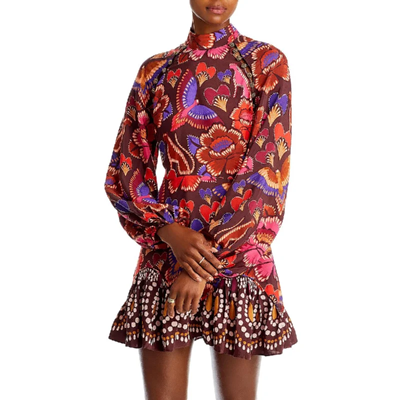 Final Markdown Womens Floral Fit & Flare Mini Dress