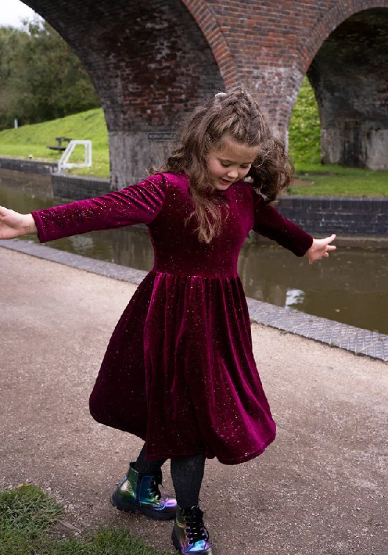 Best Seller Children's Wine & Sparkle Dress (Ziya)
