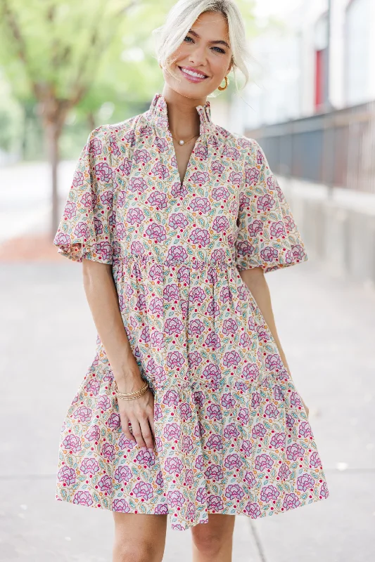 New Markdowns Feeling Your Best Magenta Purple Paisley Dress