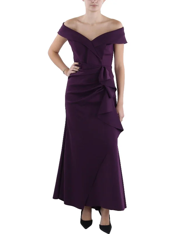 Great Deals Petites Womens Off-The-Shoulder Long Evening Dress