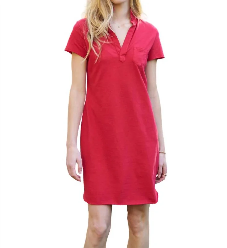 Early Access Short-Sleeve Polo Dress In Red