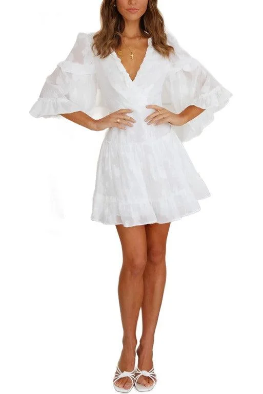 Limited Availability Chiffon Ruffle Mini Dress