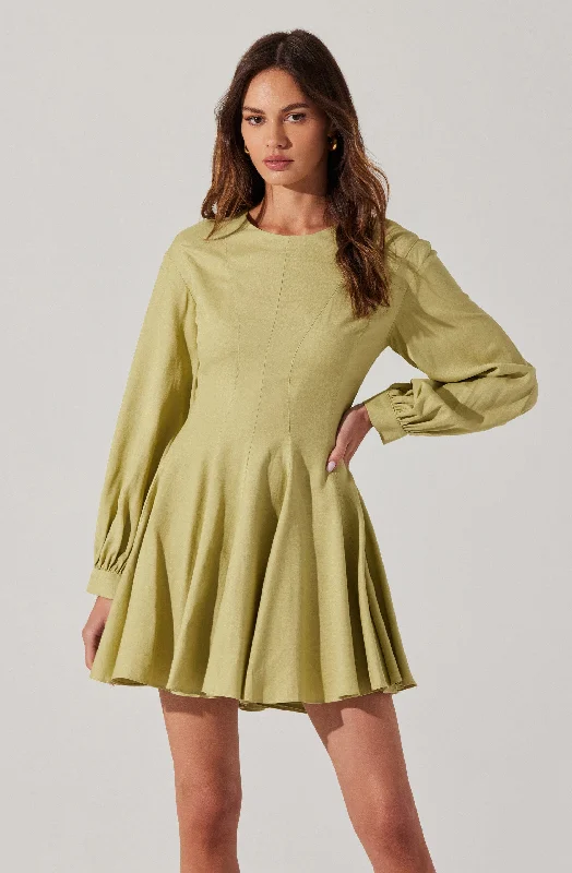 Clearance Event Elowyn Linen Blend Skater Dress