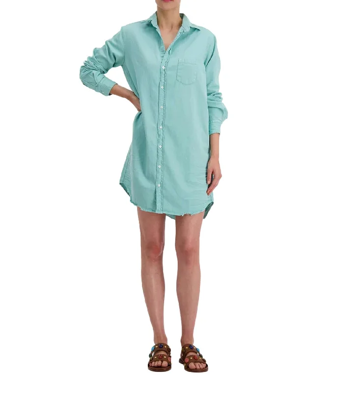 Act Fast Mary Shirtdress In Soft Jade