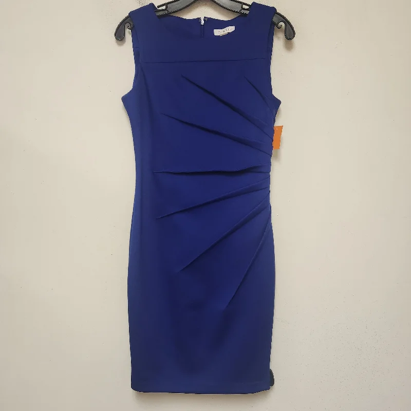 Super Bargain Dress Casual Midi By Calvin Klein In Blue, Size: S
