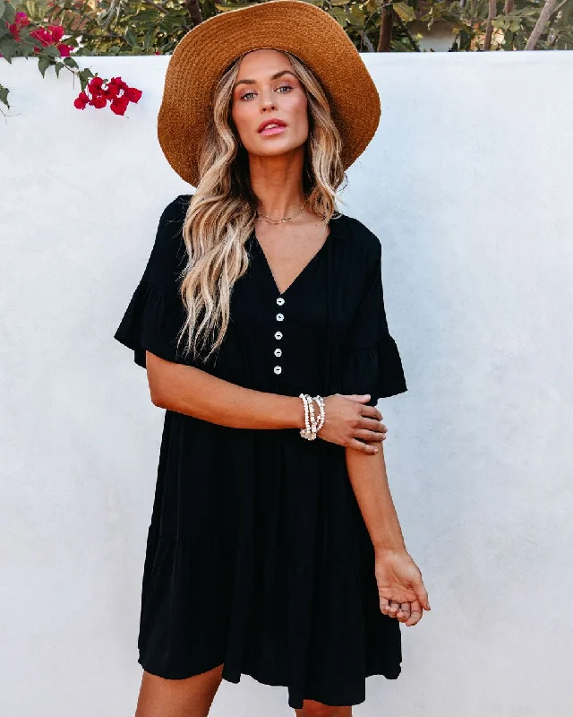 Overstock Sale Jessica Black Tiered Mini Dress