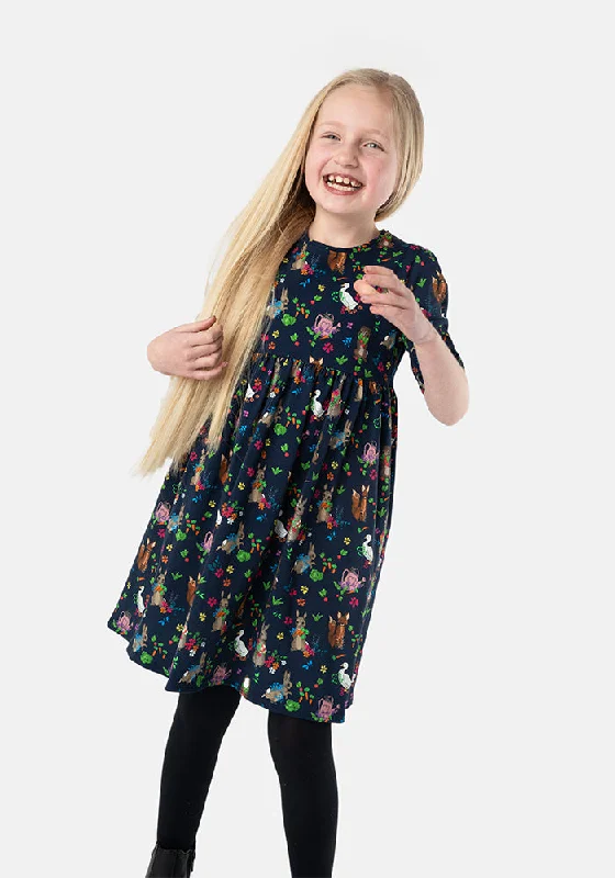 Must-Have Deals Children's Rabbit Story Print Cotton Dress (Bea)