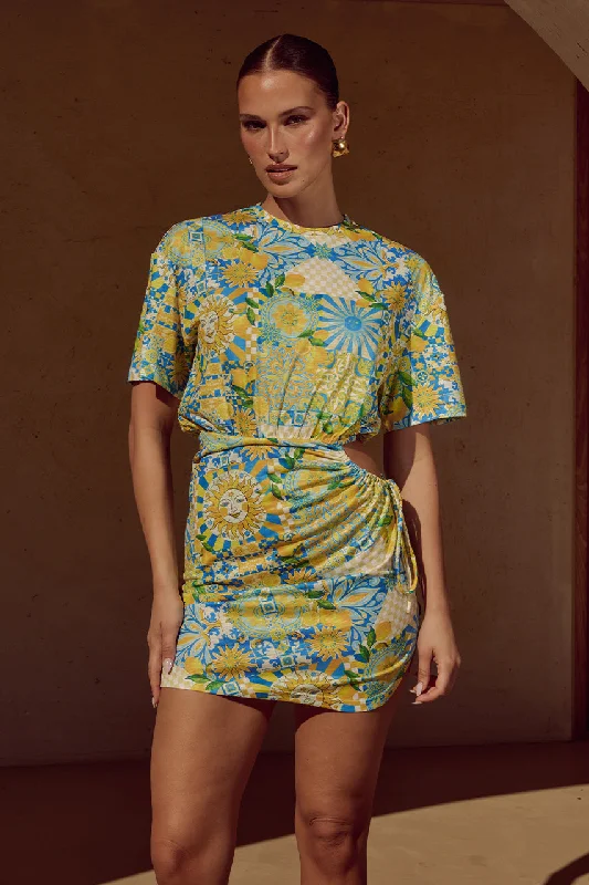 Massive Deals SARICO MINI DRESS - ANACAPRI LEMON