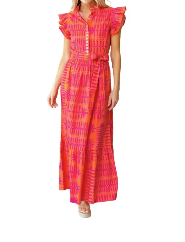 Price Drop Taylor Dress In Fuchsia Botanical