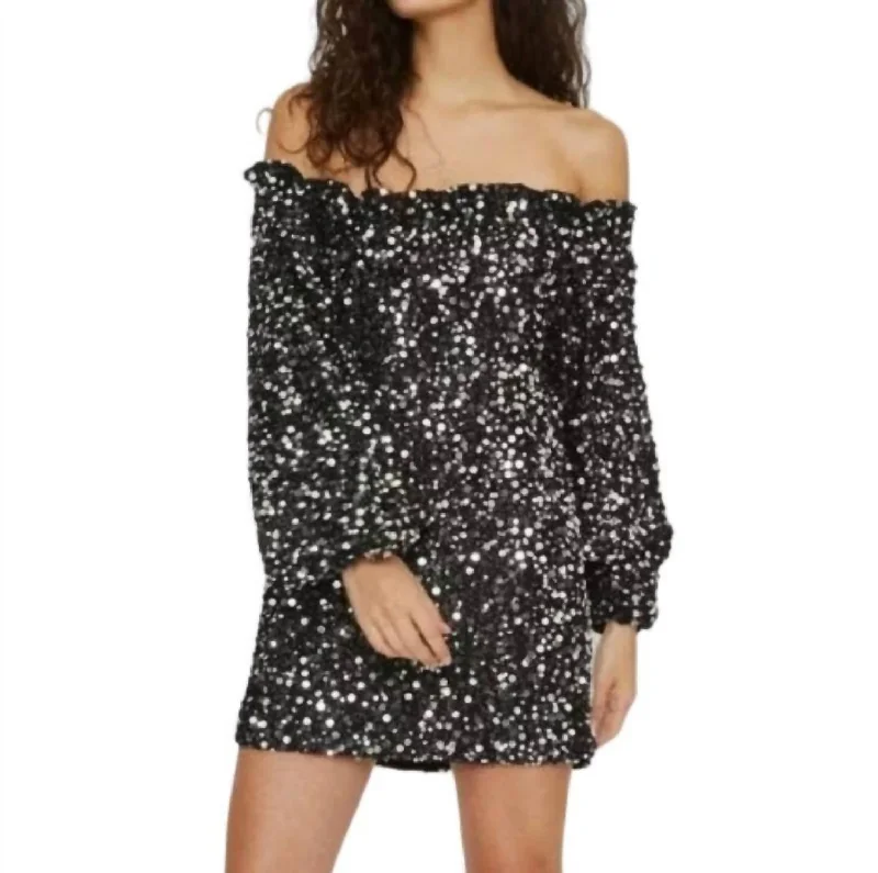 Bargain Prices Gloria Mini Dress In Black Silver