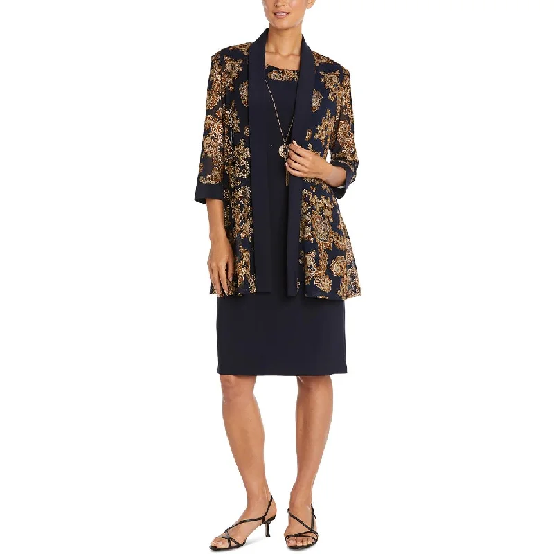 Crazy Savings Plus Womens Foiled Knee-Length Two Piece Dress