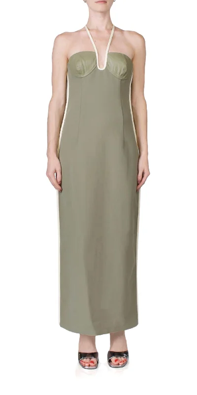 Exclusive Online Offer Nassia Dress In Khaki & Cream