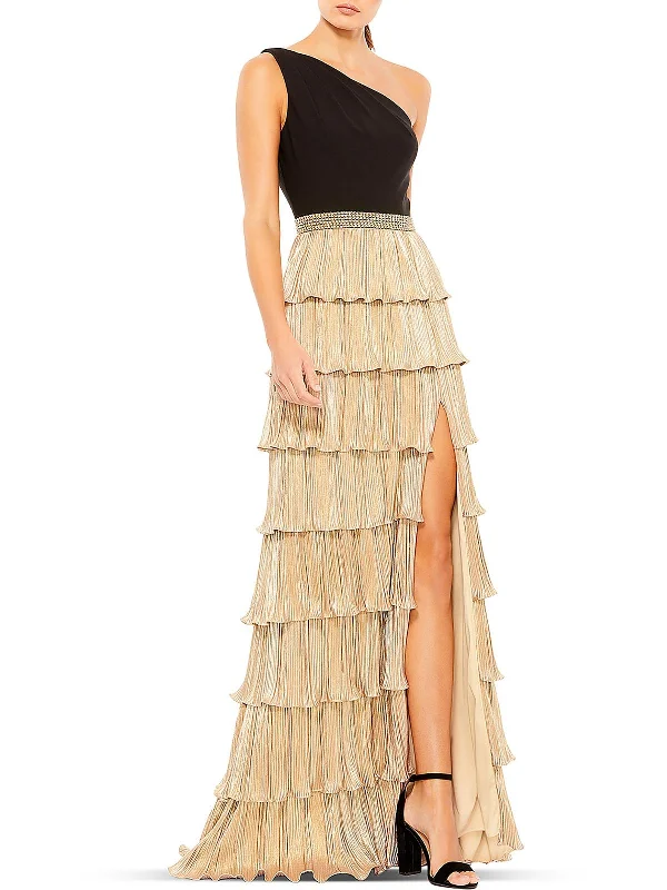 Buy Now Womens Ruffled One Shoulder Evening Dress