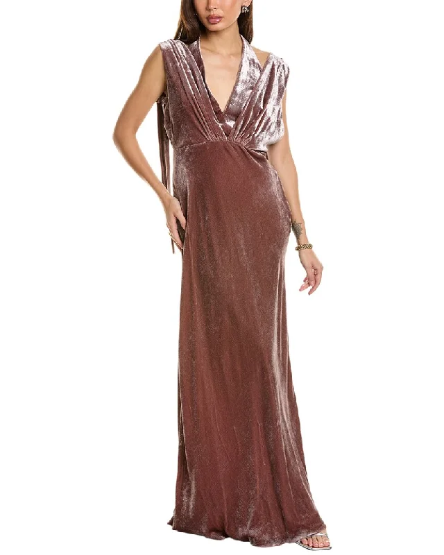 Can't Miss Alberta Ferretti Velvet Silk-Blend Gown
