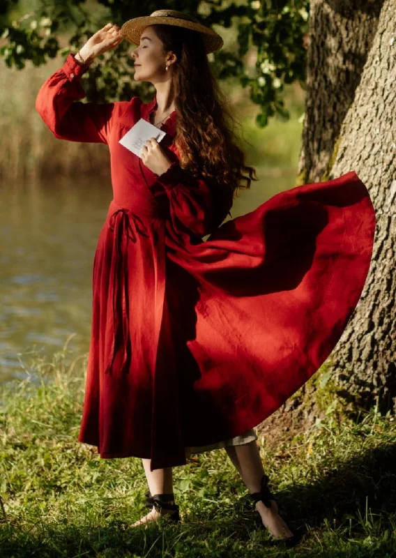 Reduced Prices Darcy Dress, Long Sleeve, Red Poppy