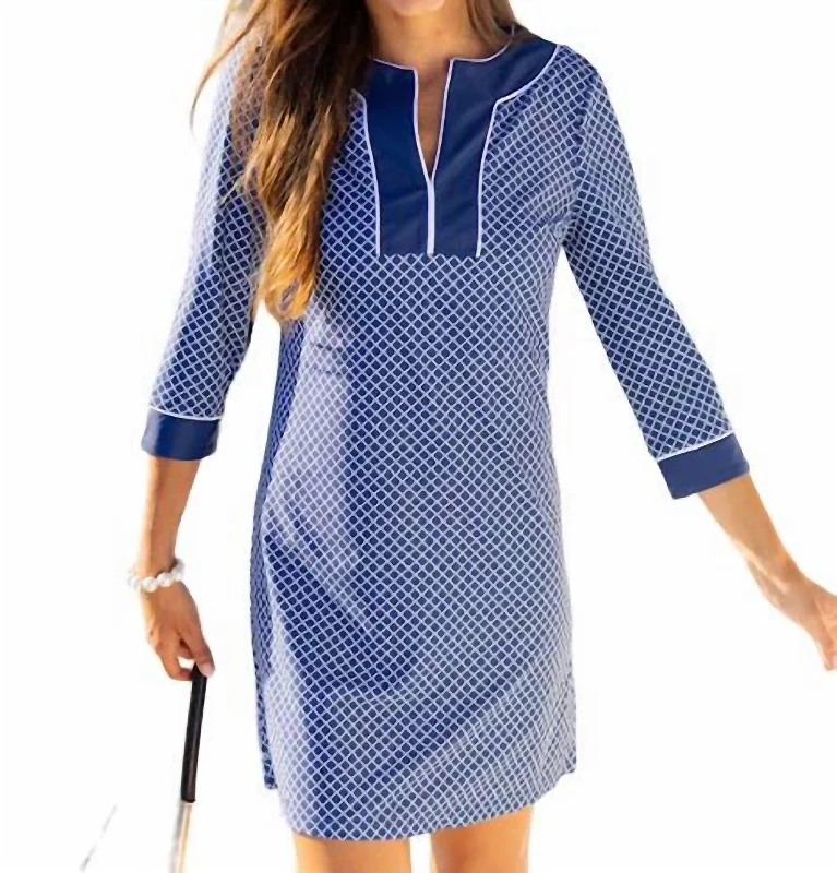 Blowout Deals Embroidered Tunic Dress In Nautical