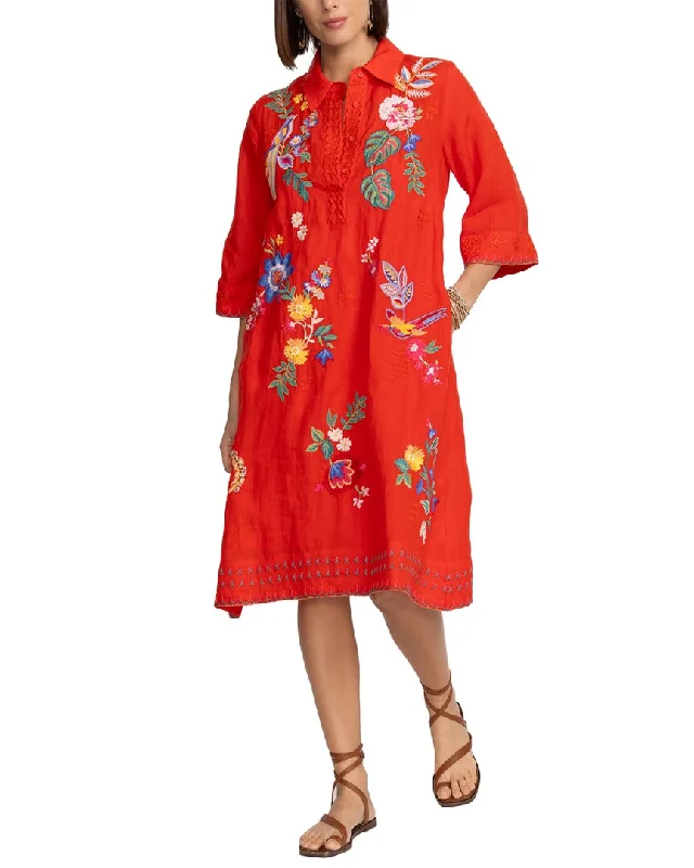 Super Sale Johnny Was Henley Kimono Sleeve Dress