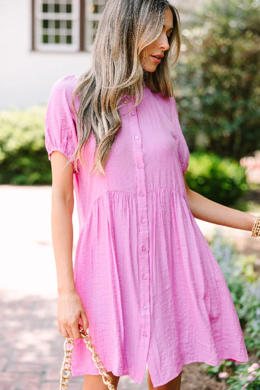 Act Now Need You More Candy Pink Babydoll Dress