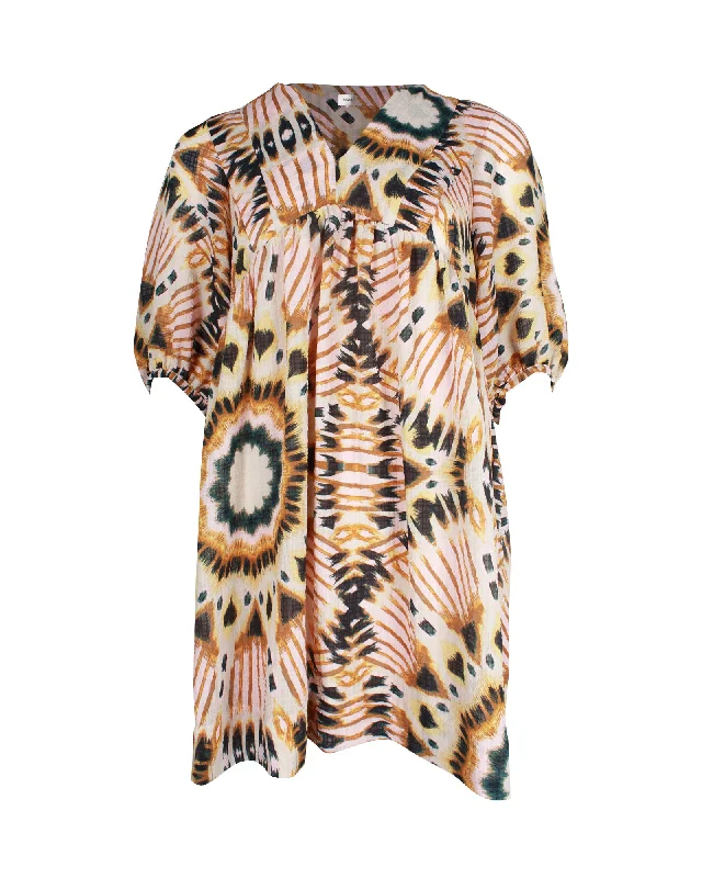 Savings Bonanza Ba&Sh Cleo Printed Loose Shift Dress in Multicolor Polyester