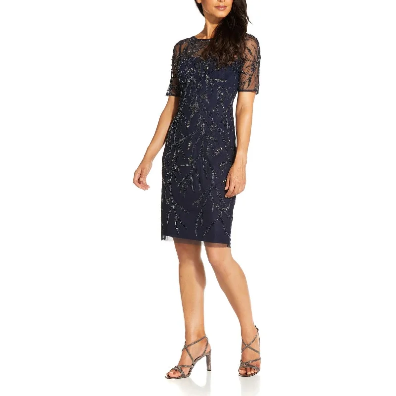 Year-End Clearance Womens Beaded Knee-Length Cocktail and Party Dress