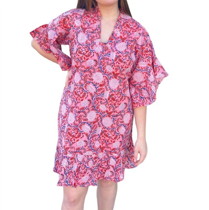 Savings Event Rosara Garden Mini Dress In Pink/red