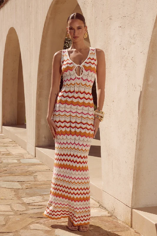 YEAR-End Clearance ANDREA MAXI DRESS - ORANGE MULTI