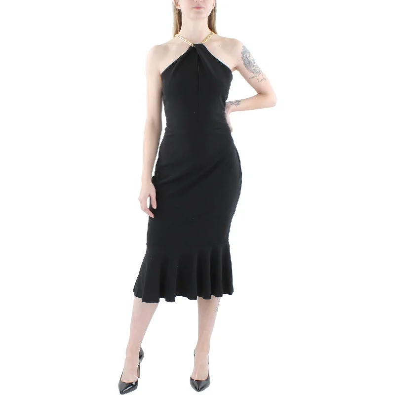 Limited Edition Womens Halter Chain Neck Bodycon Dress