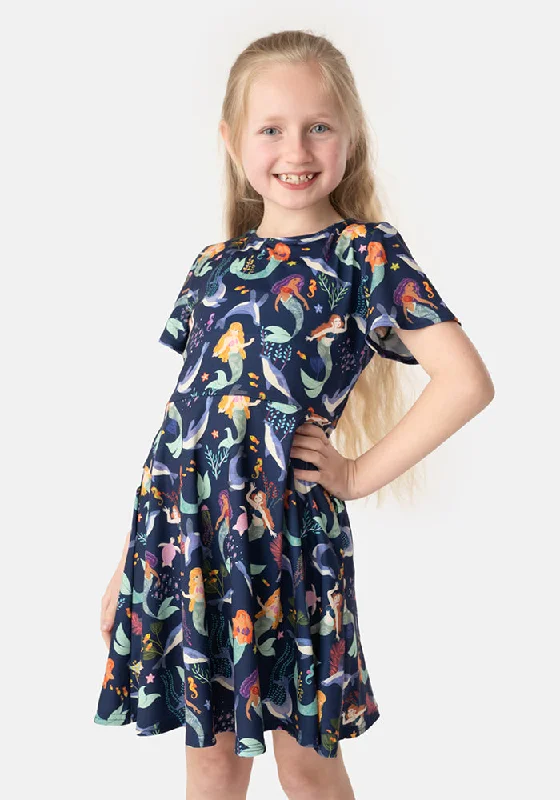 Limited Availability Children's Mermaids Print Dress (Alia)