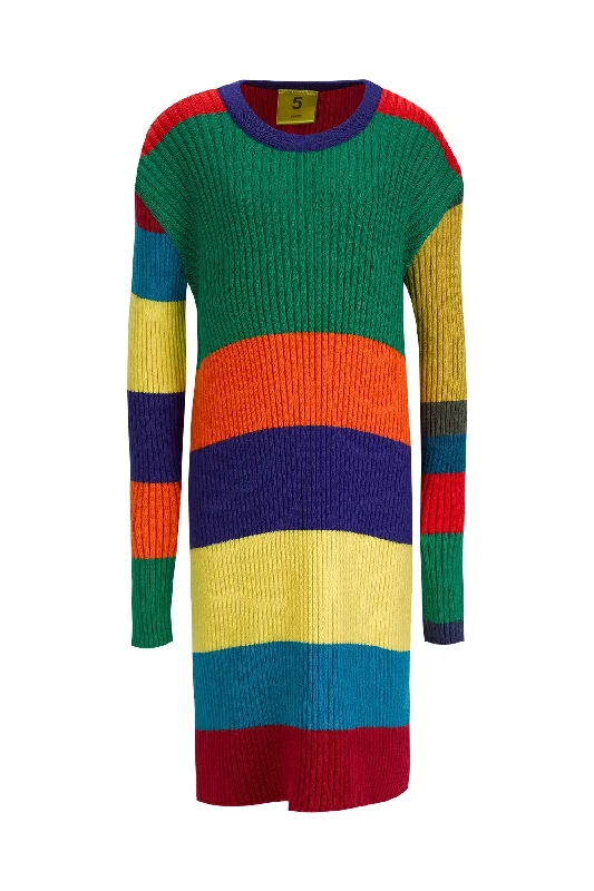 Limited Availability MERINO STRIPED LONG DRESS