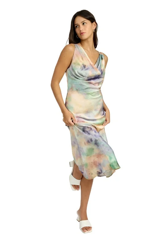 Can't Miss COWL NECK MIDI BIAS DRESS
