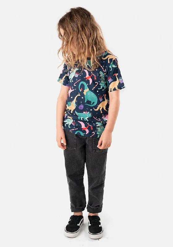 Exclusive Online Offer Children's Christmas Dinosaur Print  T-Shirt (Merryasaurus)