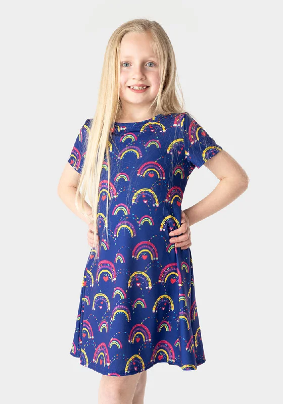 Deal Alert Children's Rainbow Pencil Print Dress (Elio)