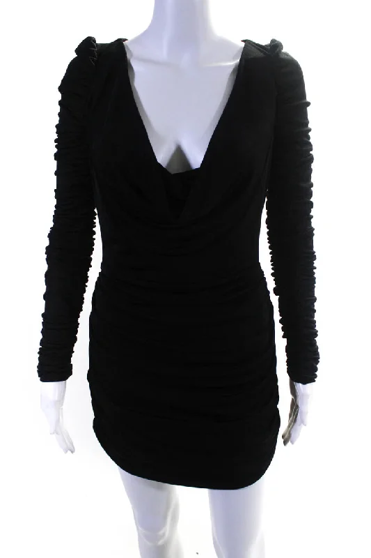 Buy Now Aliette Womens Black Long Sleeve Mini Dress - Black