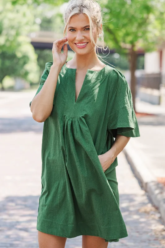Final Sale Just A Theory Emerald Green Cotton Dress