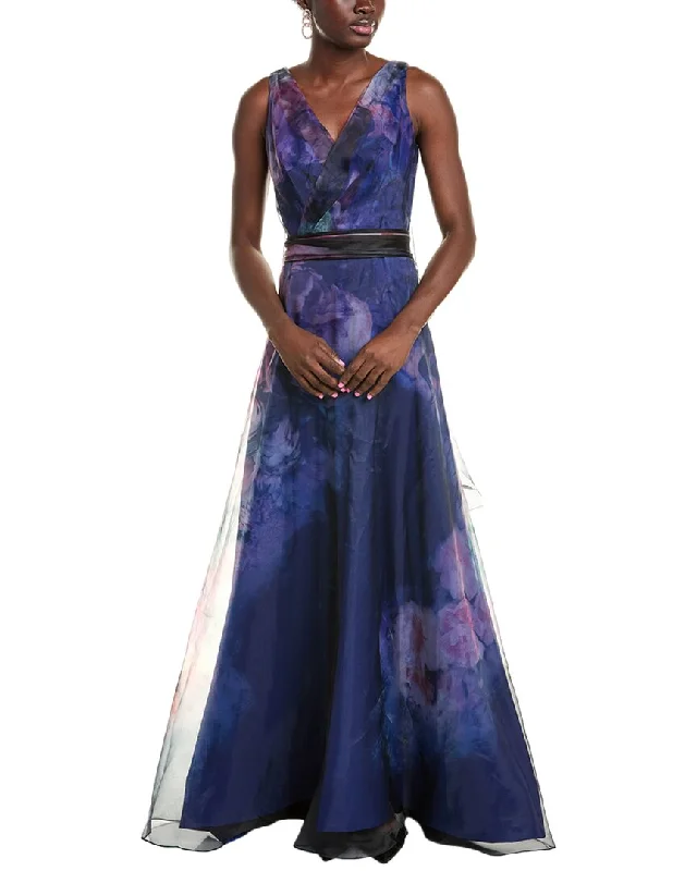 Low Prices Rene Ruiz V-Neck Chiffon A-Line Gown