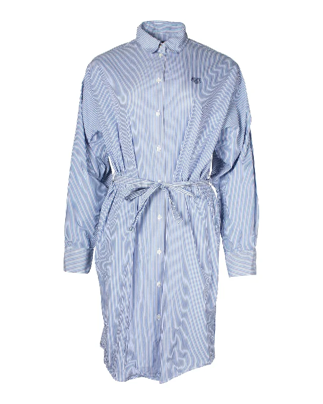 Bargain Prices Kenzo Striped Shirt Dress in Blue Cotton