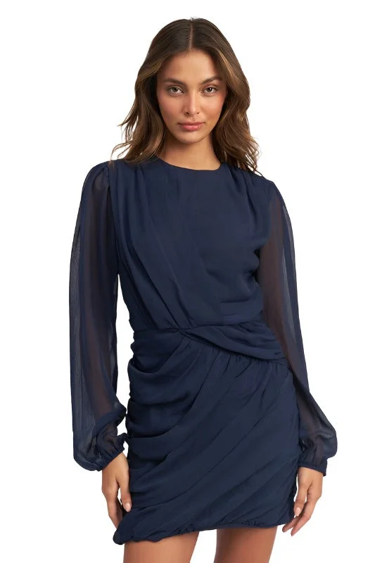 Reduced Prices LONG SLEEVE RUCHED MINI DRESS